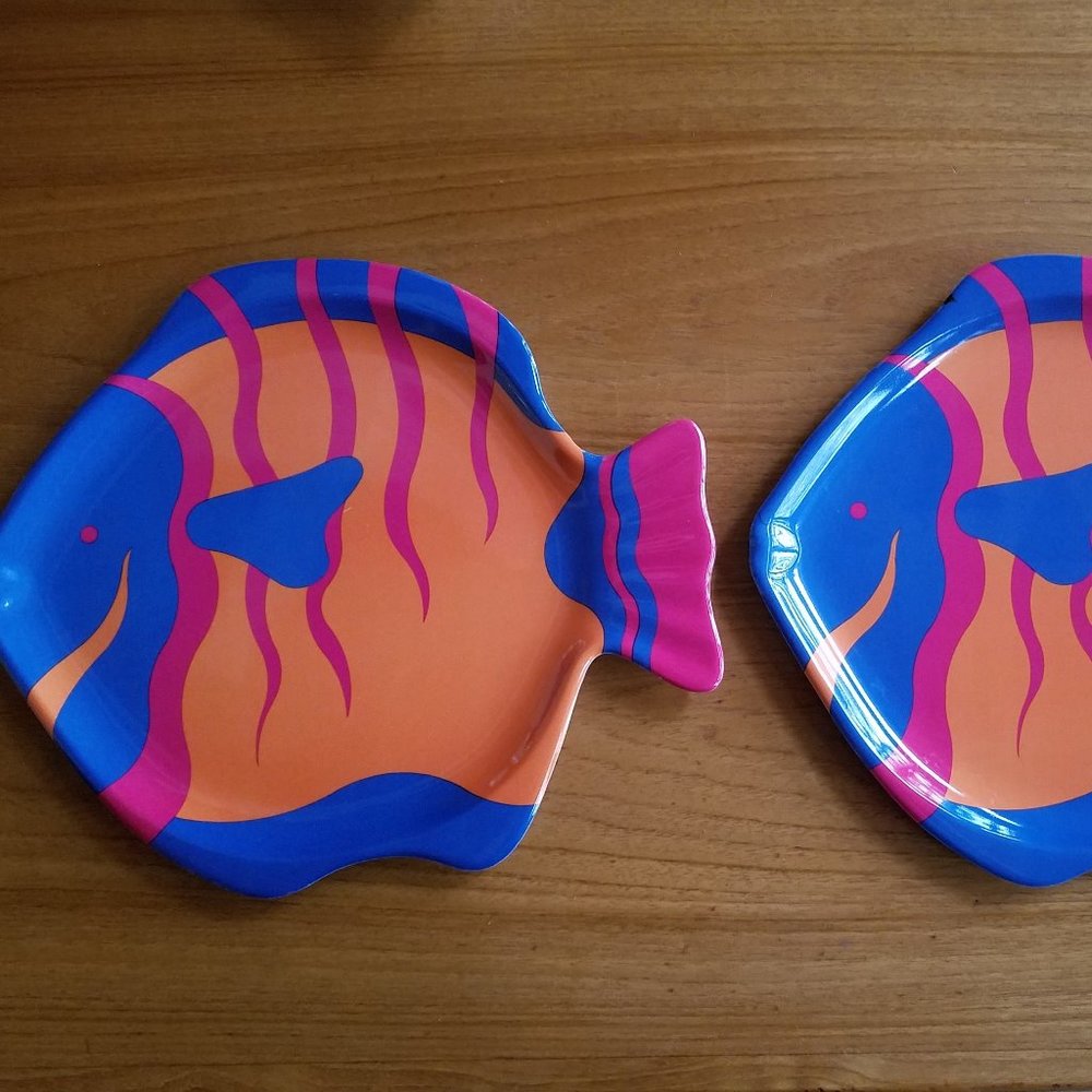 2 Large Melamine Plates/Trays